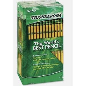 New Ticonderoga, Wood Cased Pencils, Unsharpened, #2 HB Soft Yellow 96 ct